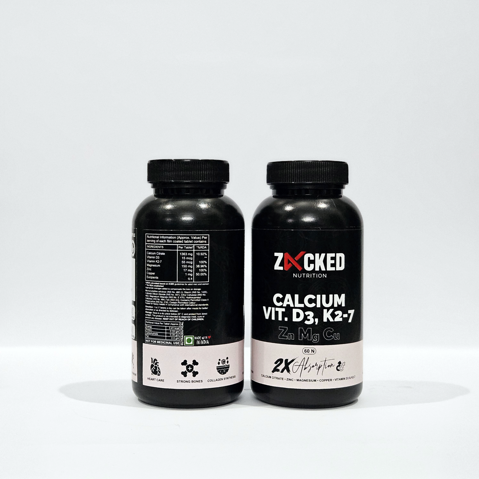 Zacked Calcium Vitamin D3 & K2-7