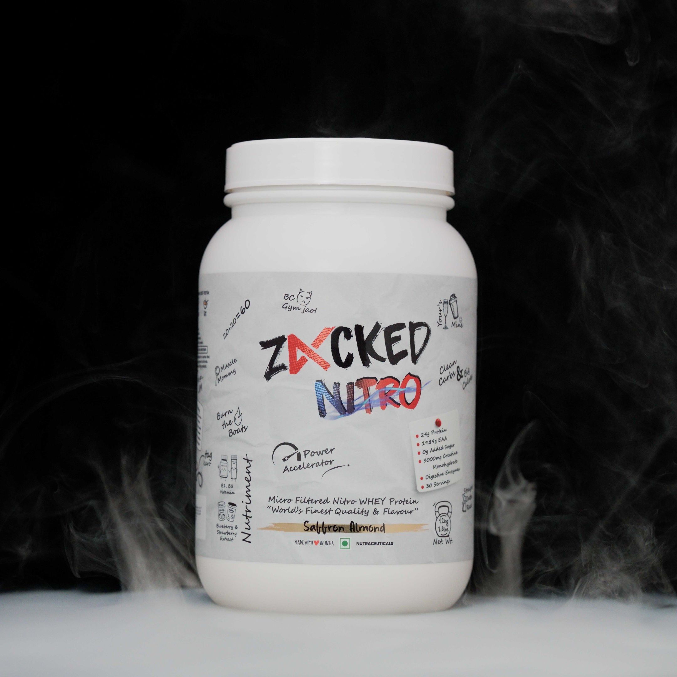 Zacked Nitro WHEY Protein with Creatine Monohydrate foe extra power.