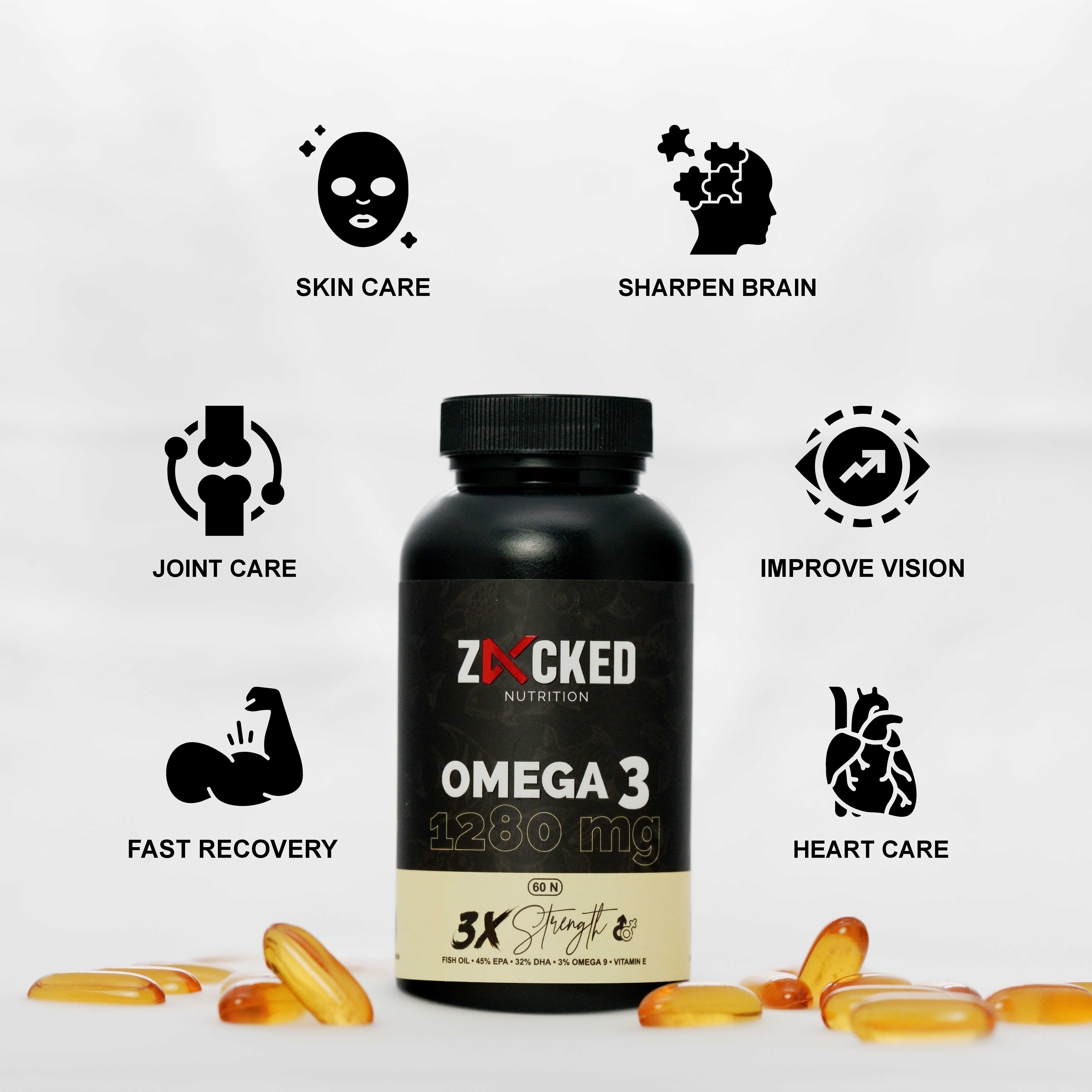 Omega 3 Benefits, Fast Recovery, Joint Care, Skin Care, Sharpen Brain, Improve Vision, Heart Care