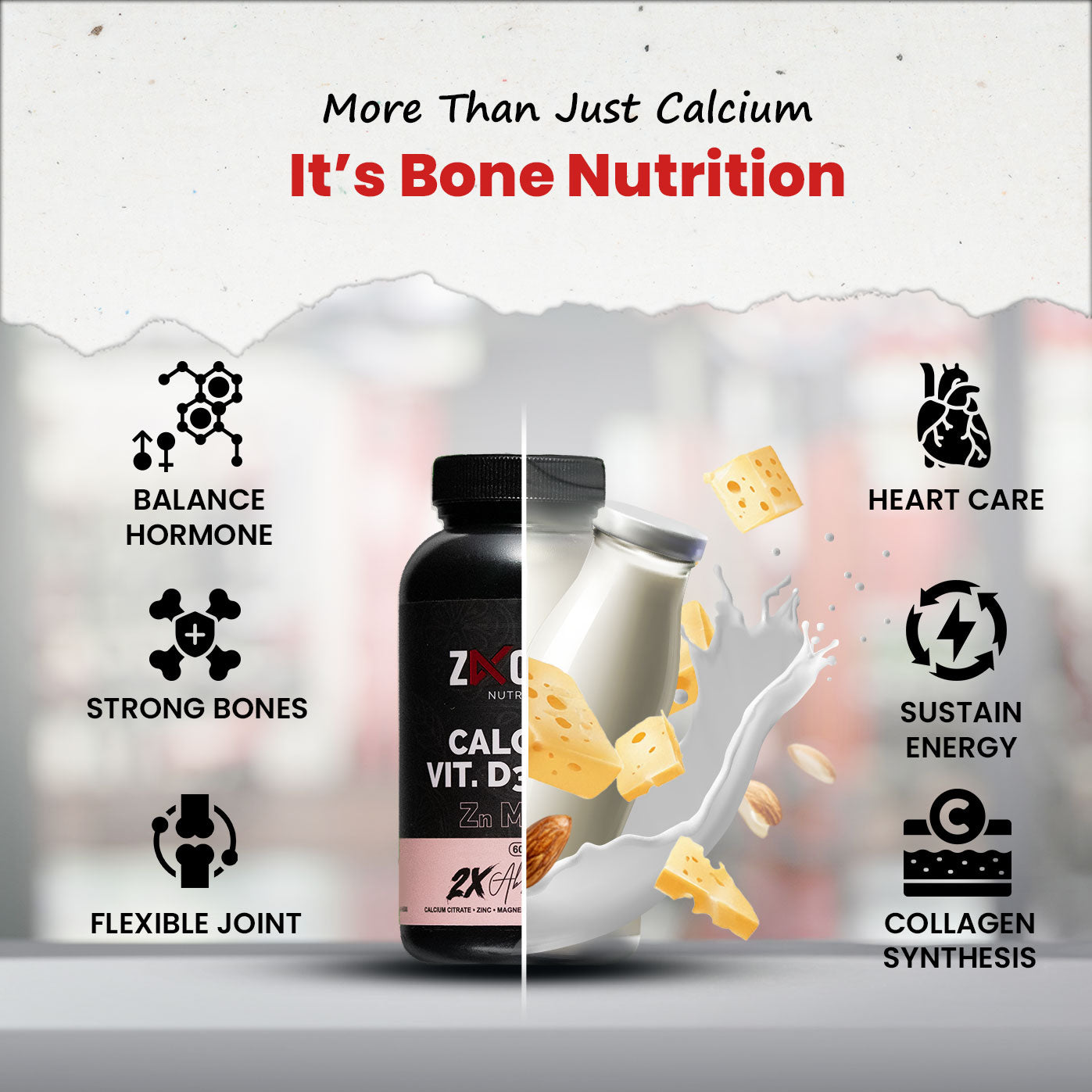Zacked Calcium Vitamin D3 & K2-7