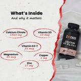 60X3  Zacked Essential Wellness Combo, Omega 3 (1280mg) + Multivitamin Pro + Calcium Citrate (60N Each)