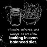 60X3  Zacked Essential Wellness Combo, Omega 3 (1280mg) + Multivitamin Pro + Calcium Citrate (60N Each)